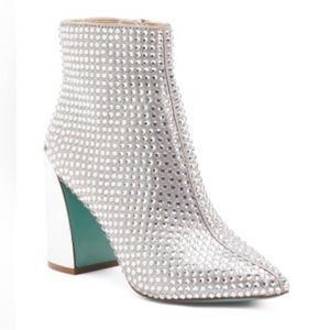 Silver Studded Women's Ankle Boots